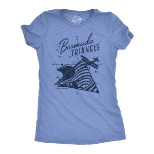 Womens Bermuda Triangle T Shirt Funny Vintage Retro Graphic Novelty Tee For Men Womens Bermuda Triangle T Shirt Funny Vintage Retro Graphic Novelty Tee For Men