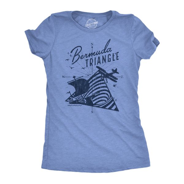 Womens Bermuda Triangle T Shirt Funny Vintage Retro Graphic Novelty Tee For Men