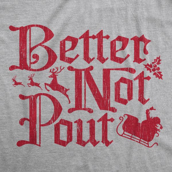 Womens Better Not Pout Tshirt Funny Christmas Song Santa Holiday Party Tee