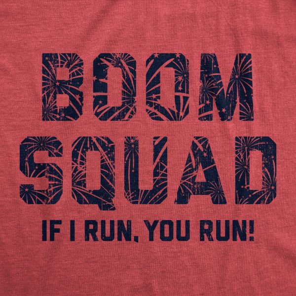 Womens Boom Squad T Shirt Funny Sarcastic Fourth Of July Fireworks Tee For Ladies