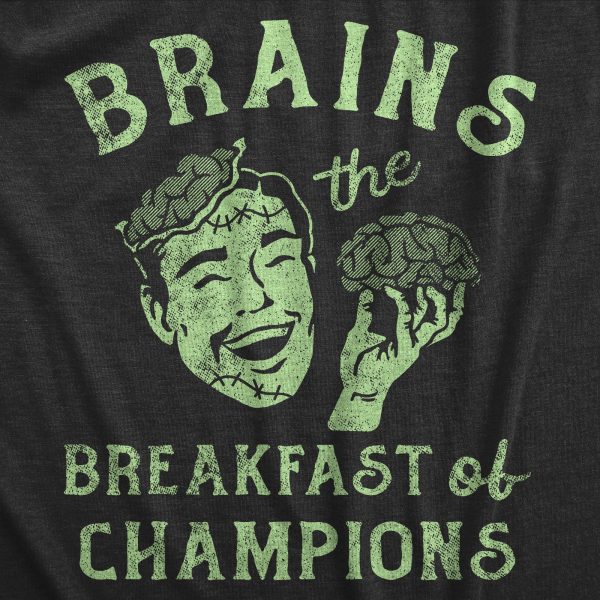 Womens Brains The Breakfast Of Champions T Shirt Funny Halloween Zombie Joke Tee For Ladies