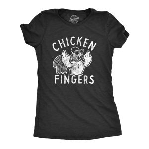 Womens Chicken Fingers T Shirt Funny Sarcastic Offensive Middle Finger Tee For Ladies Womens Chicken Fingers T Shirt Funny Sarcastic Offensive Middle Finger Tee For Ladies