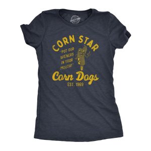 Womens Corn Star Corn Dogs T Shirt Funny Hot Dog Adult Joke Tee For Ladies 1