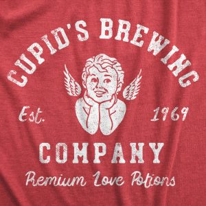 Womens Cupids Brewing Company T Shirt Funny Valentines Day Love Potions Tee For Ladies