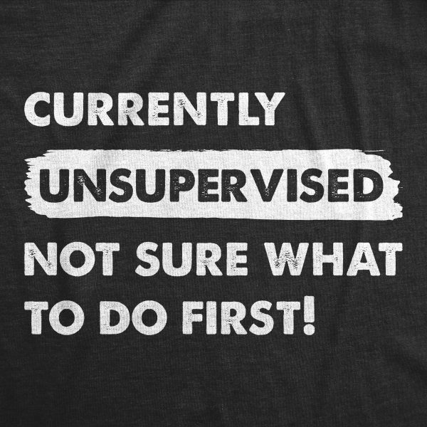 Womens Currently Unsupervised Not Sure What To Do First T Shirt Funny Adulting Joke Tee For Ladies