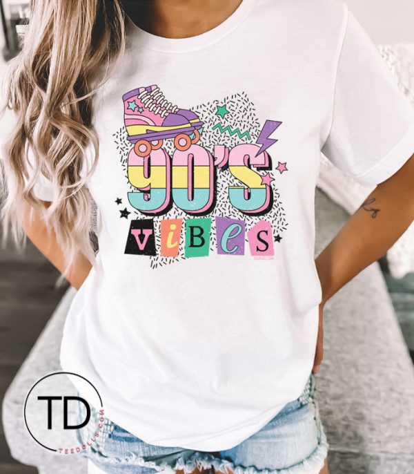 90’s Vibes – Retro 90s Theme Graphic Tee Shirt
