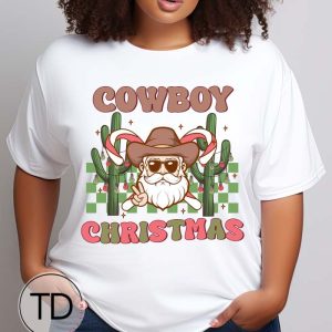 Cowboy Christmas – Funny Santa Christmas T-Shirt