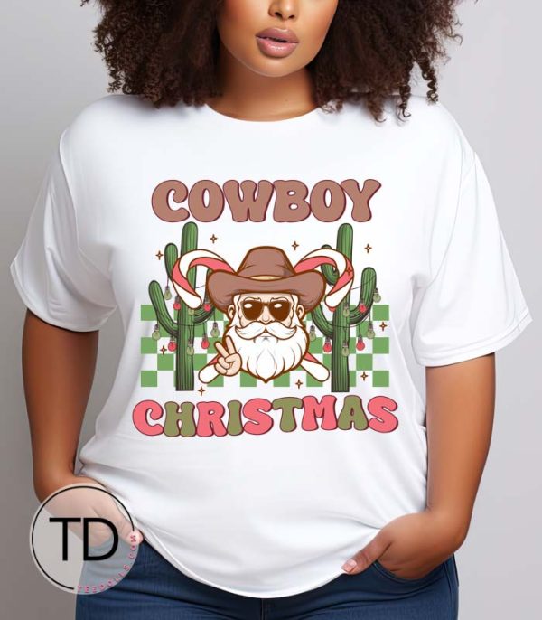 Cowboy Christmas – Funny Santa Christmas T-Shirt
