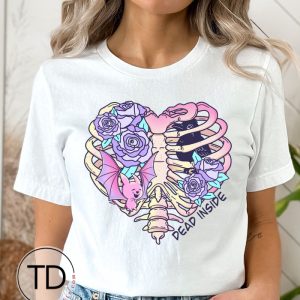 Dead Inside Ribcage – Halloween Graphic T-Shirt