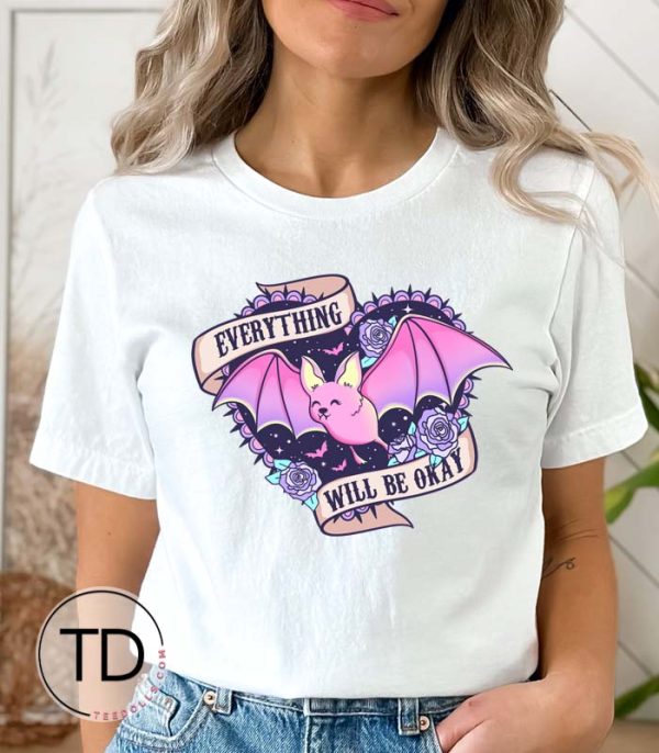 Everything Will Be Ok – Cute Pastel Halloween Tee Shirt