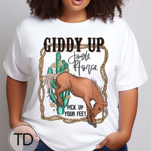 Giddy Up Jingle Horse – Country Western Christmas Tee Shirt