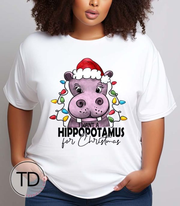 I Want A Hippopotamus For Christmas – Cute Funny Christmas Tee Shirt