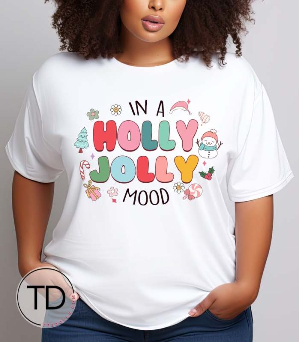 In A Holly Jolly Mood – Christmas Tee Shirt