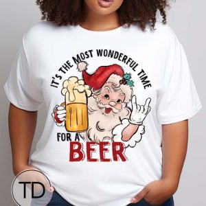It’s The Most Wonderful Time For A Beer – Funny Christmas Tee Shirt