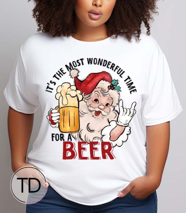 It’s The Most Wonderful Time For A Beer – Funny Christmas Tee Shirt