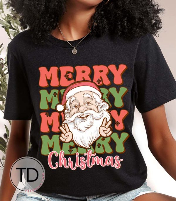 Merry Merry Merry Christmas – Funny Santa Christmas Shirt