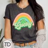 Retro Lucky Shamrock Clover and Rainbow – Saint Patrick&rsquo;s Day T-Shirt