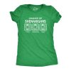 Womens 100% Chance Of Shenanigans Tshirt Funny St Patricks Day Drinking Tee