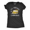Womens All Aboard The Cannabus T Shirt Funny 420 Joint Smoking Cannabis Party Bus Tee For Ladies