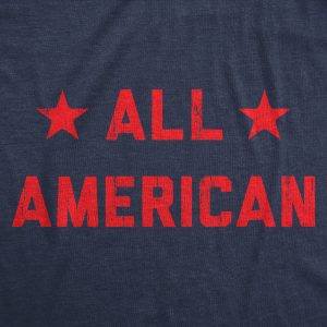 Womens All American T Shirt Funny Cool Patriotic Fourth Of July Party Text Graphic Tee For Ladies
