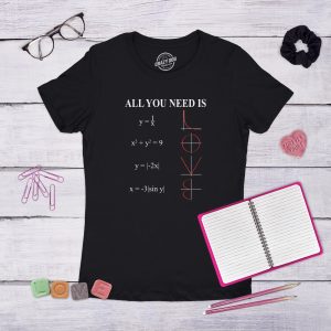 Womens All You Need Is Love Equation Tshirt Funny Nerdy Math Tee 2 Womens All You Need Is Love Equation Tshirt Funny Nerdy Math Tee 3