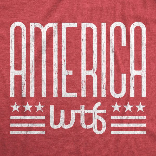 Womens America WTF Tshirt Funny 4th Of July Independence Day What The Fuck Graphic Tee