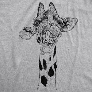 Womens Ask Me About My Giraffe T Shirt Funny Costume Flip Up Shirt 4