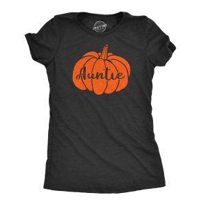 Womens Auntie Pumpkin Tshirt Funny Family Halloween Tee Womens Auntie Pumpkin Tshirt Funny Family Halloween Tee