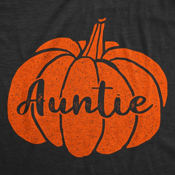 Womens Auntie Pumpkin Tshirt Funny Family Halloween Tee