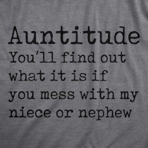 Womens Auntitude T Shirt Funny Best Aunt Attitude Definition Tee For Ladies