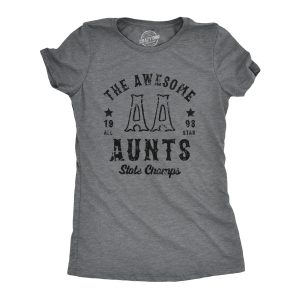 Womens Awesome Aunts State Champs T Shirt Funny Auntie Gift Championship Tee For Ladies Womens Awesome Aunts State Champs T Shirt Funny Auntie Gift Championship Tee For Ladies