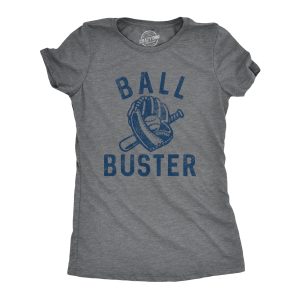 Womens Ball Buster T Shirt Funny Sarcastic Baseball Bat Joke Tee For Ladies Womens Ball Buster T Shirt Funny Sarcastic Baseball Bat Joke Tee For Ladies