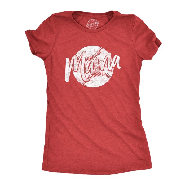 Womens Baseball Mama Tshirt Cute Little League Mom Tee