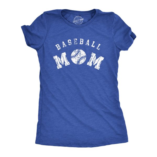 Womens Baseball Mom T Shirt Funny Cute Mother’s Day Gift Base Ball Tee For Ladies