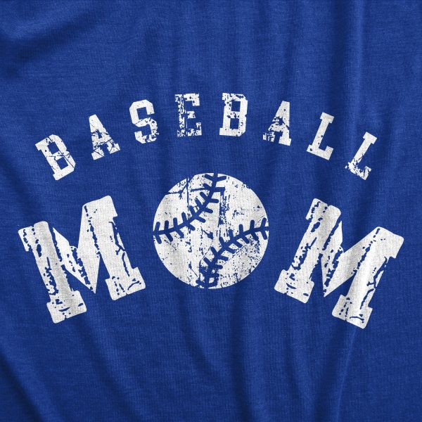 Womens Baseball Mom T Shirt Funny Cute Mother’s Day Gift Base Ball Tee For Ladies