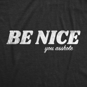 Womens Be Nice You Asshole T Shirt Funny Jerk Trash Talk Joke Tee For Ladies