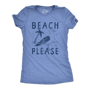 Womens Beach Please T Shirt Funny Sarcastic Tropical Seagull Graphic Novelty Tee For Ladies Womens Beach Please T Shirt Funny Sarcastic Tropical Seagull Graphic Novelty Tee For Ladies