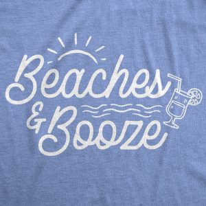 Womens Beaches And Booze Tshirt Funny Summer Drinking Tee For Ladies