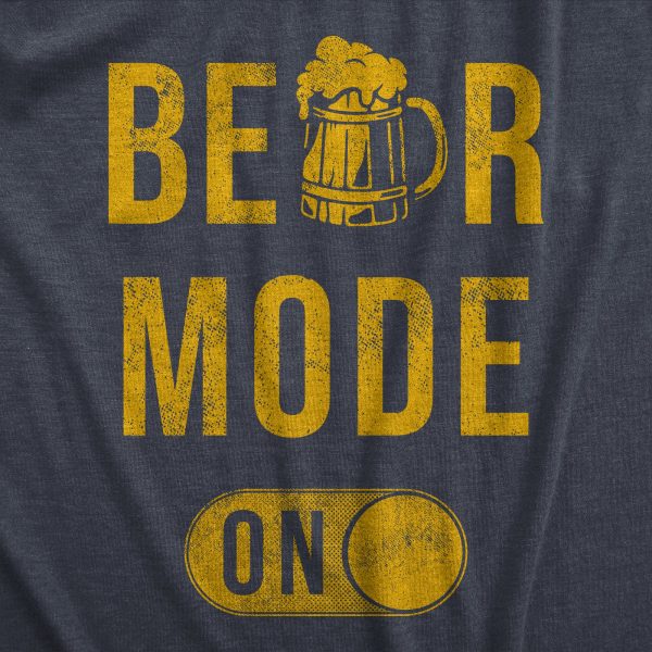 Womens Beer Mode On T Shirt Funny Drinking Partying Lager Ale Lovers Joke Tee For Ladies