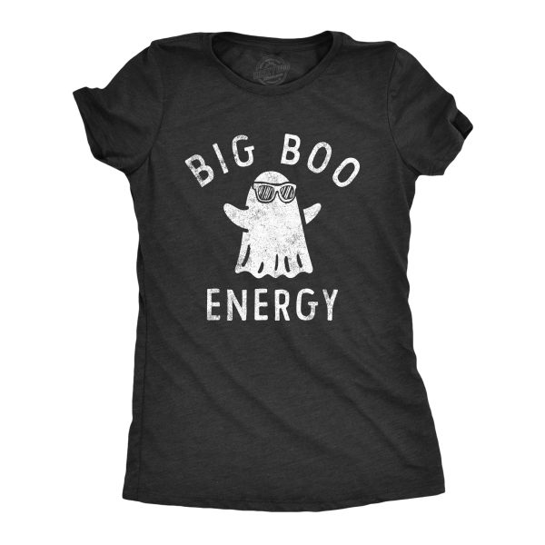 Womens Big Boo Energry T Shirt Funny Spooky Halloween Bed Sheet Ghost Tee For Ladies