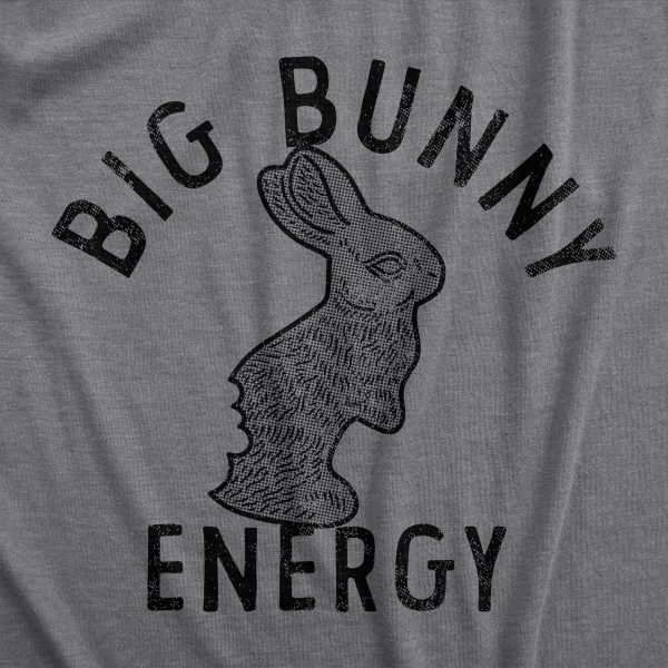 Womens Big Bunny Energy T Shirt Funny Easter Sunday Chocolate Rabbit Vibes Tee For Ladies