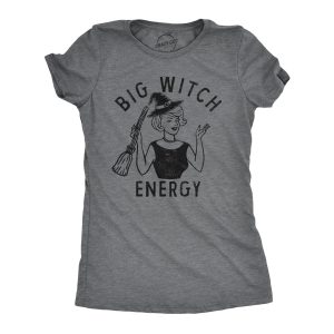 Womens Big Witch Energy T Shirt Funny Halloween Party Flying Broom Stick Tee For Ladies Womens Big Witch Energy T Shirt Funny Halloween Party Flying Broom Stick Tee For Ladies