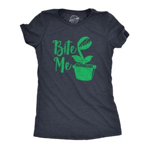 Womens Bite Me T Shirt Funny Venus Fly Trap Carnivorous Plants Joke Tee For Ladies Womens Bite Me T Shirt Funny Venus Fly Trap Carnivorous Plants Joke Tee For Ladies