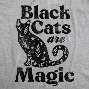 Womens Black Cats Are Magic T Shirt Cute Kitten Lovers Graphic Novelty Tee Halloween Top 2