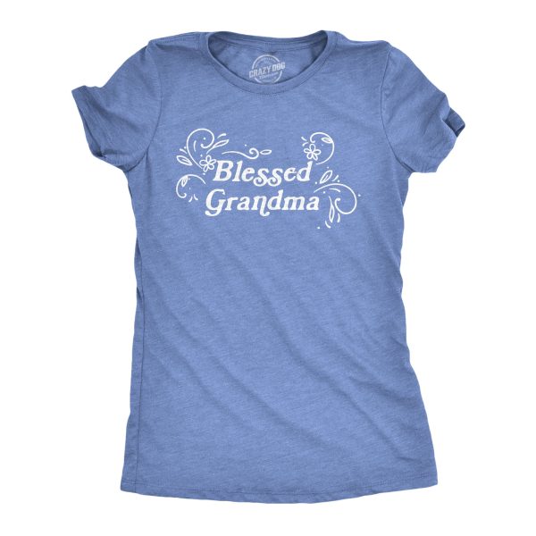 Womens Blessed Grandma Tshirt Funny Grandmother Appreciation Nana Graphic Novelty Tee