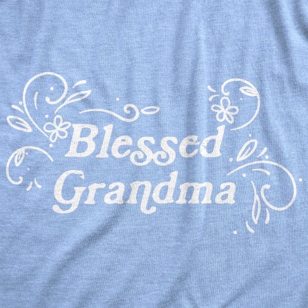 Womens Blessed Grandma Tshirt Funny Grandmother Appreciation Nana Graphic Novelty Tee