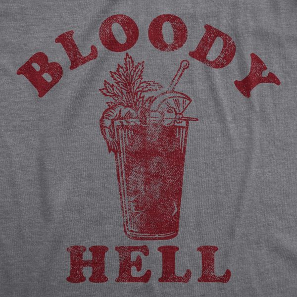 Womens Bloody Hell T shirt Funny Brunch Drinking Sarcasm Humor Hilarious Top