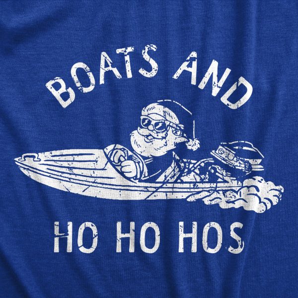 Womens Boats And Ho Ho Hos T Shirt Funny Xmas Sailor Santa Joke Tee For Ladies