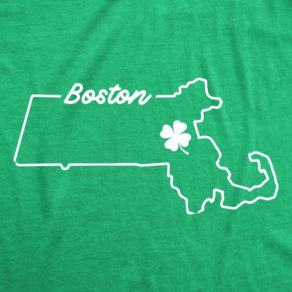 Womens Boston Massachusetts Saint Patrick’s Tshirt Funny St. Paddy’a Day Parade Novelty Graphic Tee For Ladies