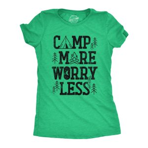 Womens Camp More Worry Less T Shirt Funny Camping Saying Gift for Camper Fun Top Guys 2 Womens Camp More Worry Less T Shirt Funny Camping Saying Gift for Camper Fun Top Guys 3